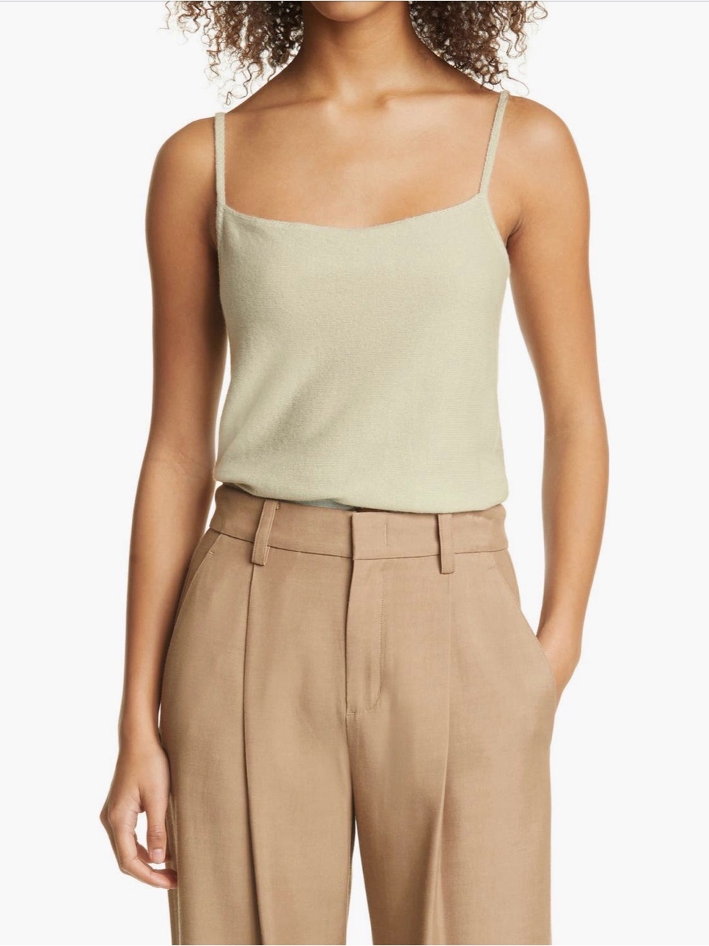 Vince light Olive Sage Cashmere Knit Camisole Tank